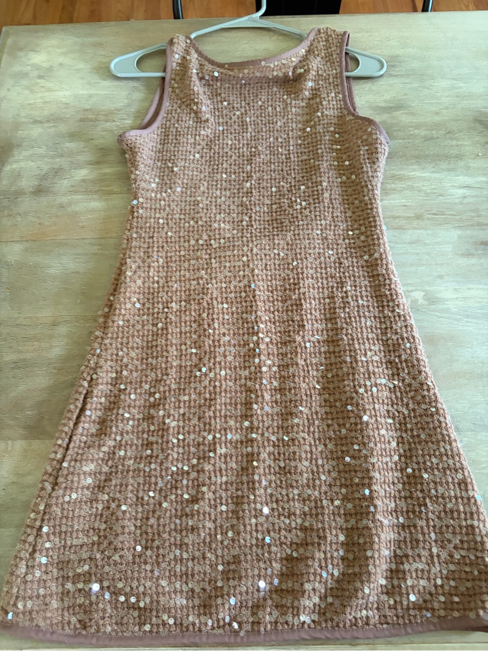 Misguided Sleeveless Tan/Brown Sequin Knit Dress